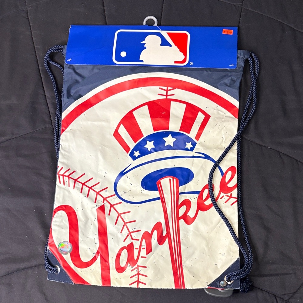 MLB Yankees Drawstring Backpack - Red, Blue, White